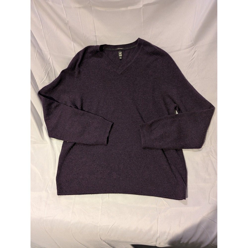 14th & Union Men's 100% Cashmere V-Neck Sweater Size L